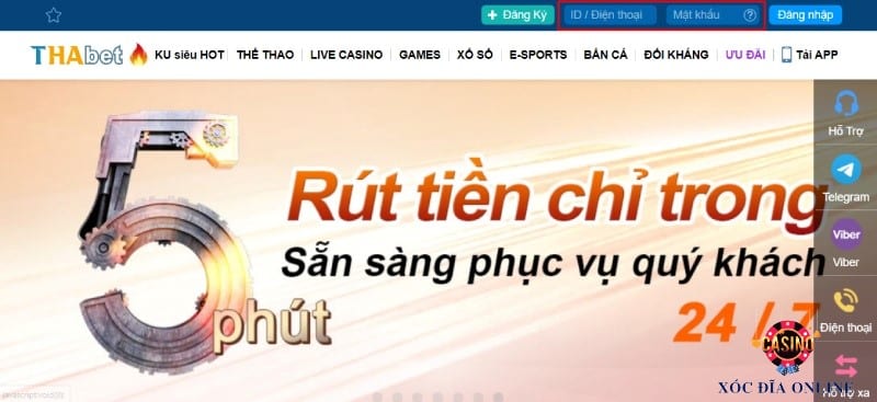 Hướng dẫn đăng nhập tài khoản tại THABET