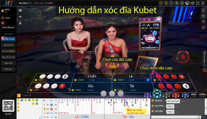 hướng dẫn đặt cược xóc đĩa Kubet