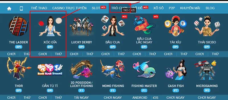 chơi game xóc đĩa W88 ở đâu