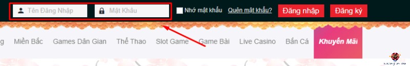 Các bước đăng nhập tại cổng game